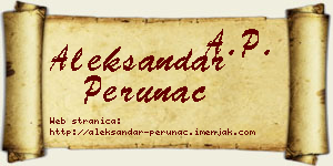 Aleksandar Perunac vizit kartica